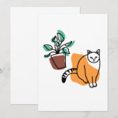 猫と植物 招待状 (正面/裏面)