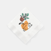 猫と植物 縁ありカクテルナプキン (角)