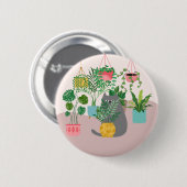 猫と植物 缶バッジ (正面&裏面)