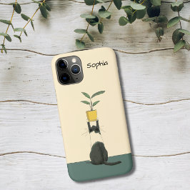 猫と植物 iPhone 11 PROケース