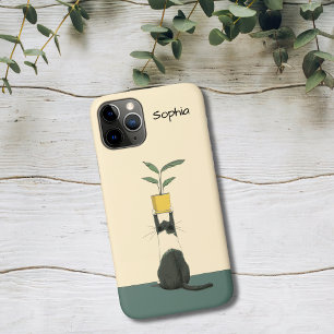 猫と植物 iPhone 11 PROケース