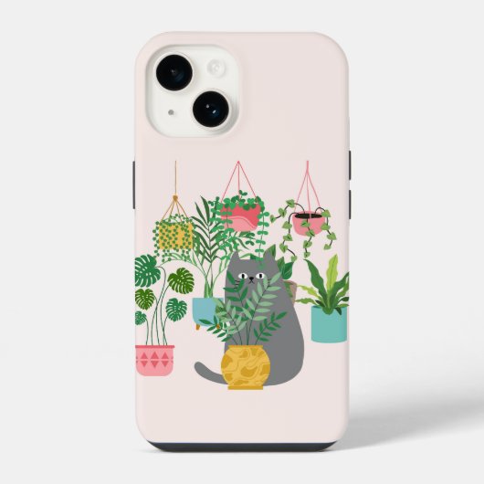猫と植物 iPhoneケース (裏面)