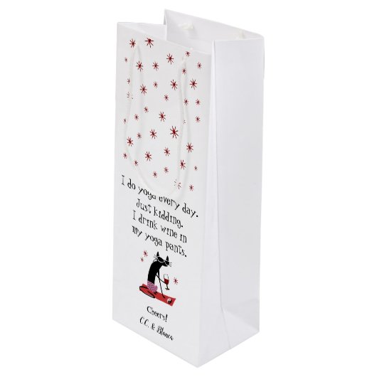 猫と毎日おもしろい引用文 ワインギフトバッグ (正面アングル)