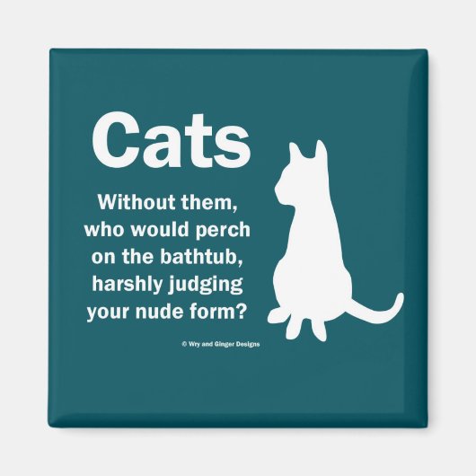 猫と浴槽 マグネット (正面)