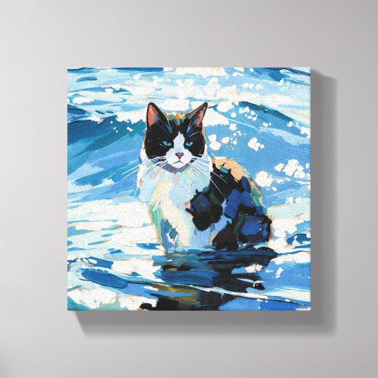 猫と海 (#1) キャンバスプリント (正面)