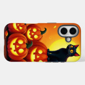 猫と満月とホリデーハロウィーンアート Case-Mate iPhoneケース (裏面 (横))
