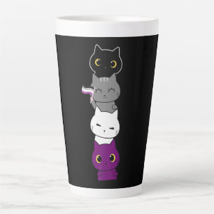 猫と無性プライドかわいいエースフラグ動物好き カフェラテマグ