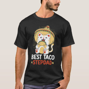 猫と父の日を祝う最高のタコステップダッド Tシャツ