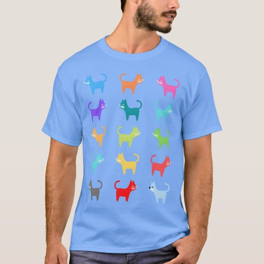 猫と犬がおもしろい Tシャツ (正面)