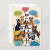 猫と犬が一番可愛いとおもしろい言う シーズンポストカード (正面/裏面)
