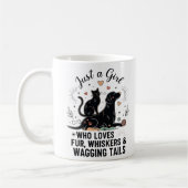 猫と犬が大好きなただの女の子ママ コーヒーマグカップ (左)
