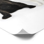 猫と犬が座っているポートレート ポスター (角)