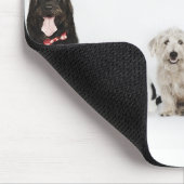 猫と犬が座っているポートレート マウスパッド (コーナー)