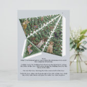 猫と犬が登場する3Dクリスマスツリーポップ・アートのカード (スタンド正面)