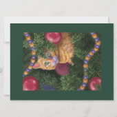 猫と犬が登場する3Dクリスマスツリーポップ・アートのカード (裏面)