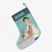 猫と犬と獣医 スモールクリスマスストッキング (裏面 (吊り時))