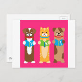 猫と犬のしおり ポストカード (正面/裏面)