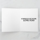 猫と犬のアートラブロマンチックグリーティングカード カード (内部)