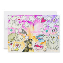 猫と犬のアート