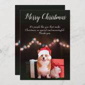 猫と犬のカスタマイズ可能なクリスマス シーズンカード (正面/裏面)