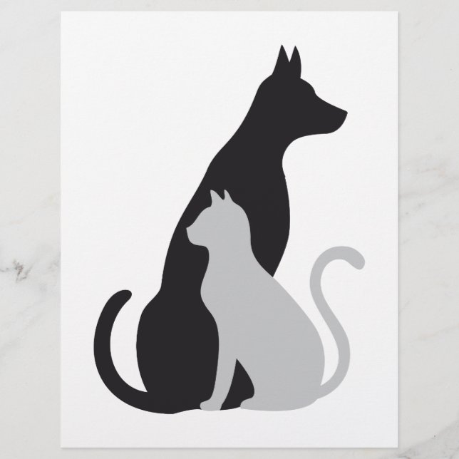 猫と犬のシルエット (正面)
