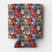 猫と犬のスクーター柄 缶クーラー (正面)