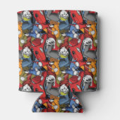 猫と犬のスクーター柄 缶クーラー (裏面)