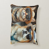 猫と犬のデザイン枕 アクセントクッション (裏面(縦))