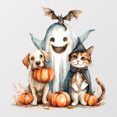 猫と犬のハロウィーンの窓が引っ掛かる ウィンドウサイン (シート)