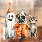 猫と犬のハロウィーンの窓が引っ掛かる ウィンドウサイン (シート2)
