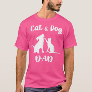 猫と犬のパパペット動物愛犬パピー男性へ Tシャツ