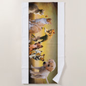 猫と犬のビーチタオル。 ビーチタオル (正面)