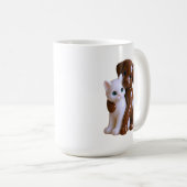 猫と犬のフィギュアスタイル コーヒーマグカップ (正面右)