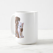 猫と犬のフィギュアスタイル コーヒーマグカップ (正面左)