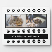 猫と犬のペットの手のプリント2写真 フォトプラーク (正面)