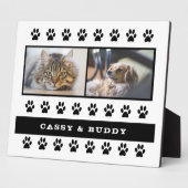 猫と犬のペットの手のプリント2写真 フォトプラーク (側面)