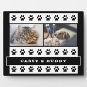 猫と犬のペットの手のプリント2写真 フォトプラーク (正面)