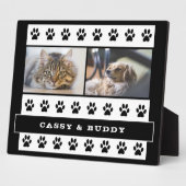 猫と犬のペットの手のプリント2写真 フォトプラーク (側面)