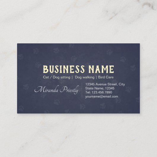 猫と犬のペットケアグルーミング居酒屋 紹介カード (裏面)