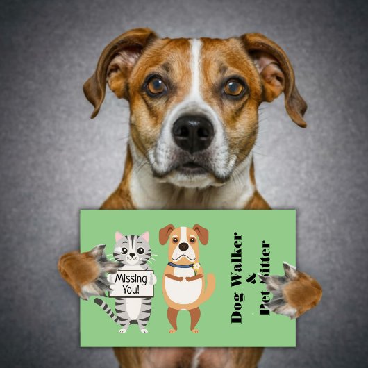 猫と犬のペット座りペットはケアケアケーン 名刺