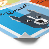 猫と犬のモダンカラーボックスを常に自分らしく ポスター (角)