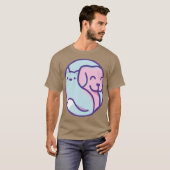 猫と犬の友達 Tシャツ (正面フル)
