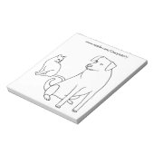 猫と犬の座り色のメモ帳 ノートパッド (回転)