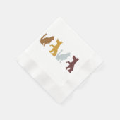 猫と犬の漫画 縁ありカクテルナプキン (角)