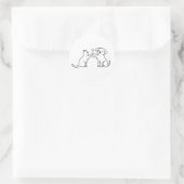 猫と犬の熱いライバル関係 アートTシャツ ラウンドシール (バッグ)