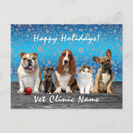 猫と犬の獣医クリスマス ポストカード
