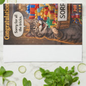 猫と犬の茶碗セット キッチンタオル (折り畳み)