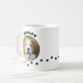 猫と犬の足跡を残す前足のペットの写真 コーヒーマグカップ (正面左)