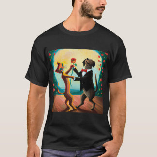 猫と犬の踊りタンゴインダンスクラブAi Art Tシャツ