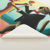 猫と犬の踊りタンゴinダンスクラブAI Art シェルパブランケット (3/4)